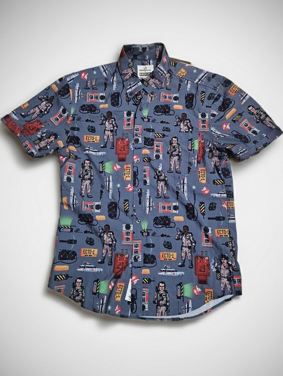 RSVLTS Ghostbusters Other - RSVLTS Ghostbusters Ain’t Afraid Button Down Short Sleeve Shirt - Men’s Medium